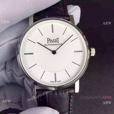 1 1 Best Replica Piaget Altiplano White Dial Black Leather Strap Watch Swiss 9015